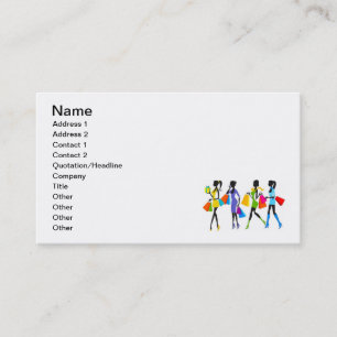 Fashion Shopping Girls Illustration Business Card