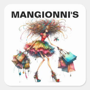 Fashion Shopping  Square Sticker