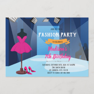 Fashion show birthday invitation