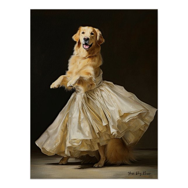 Fashion Show, Golden Retriever Dog 01 - Jonathan B Poster (Front)