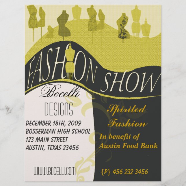 Fashion Show  Style Designer Invitation Flyer (Front)