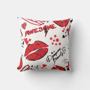 Fashion Sketch Glamour: Girlish Print. Cushion
