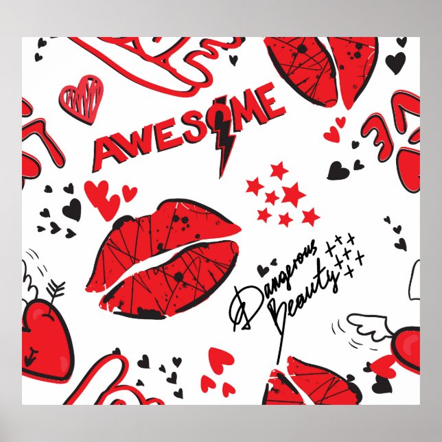 Fashion Sketch Glamour: Girlish Print. Poster (Front)