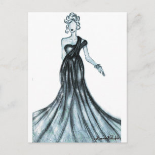 Fashion sketch postcard