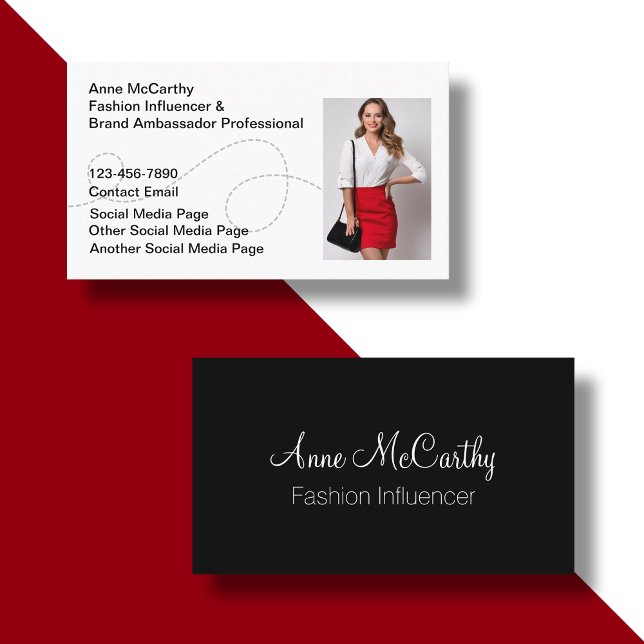 Fashion Social Media Influencer Business Card (Creator Uploaded)