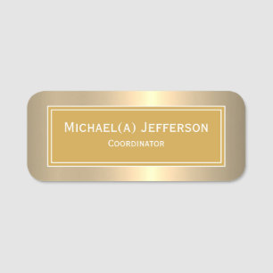 Fashion Style Colour Mustard Yellow & Metallic Gol Name Tag