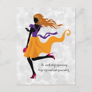 Fashion stylish bright silhouette ilustration postcard