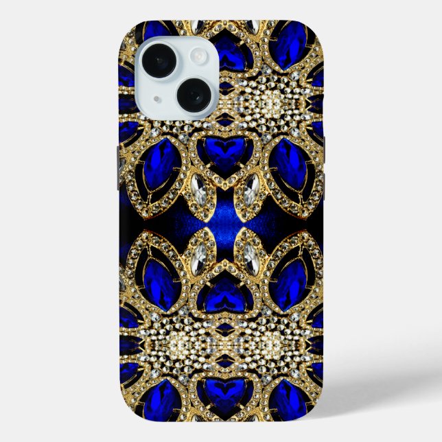 fashion stylish turquoise gold silver royal blue  Case-Mate iPhone case (Back)