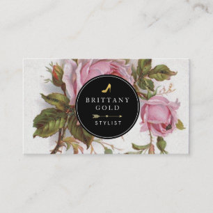 Fashion Stylist Blog Business Card - Rose Feminine