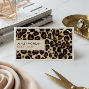 Fashion Stylist - Trendy Leopard Print Business Card