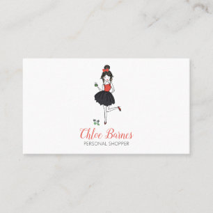 Fashion Stylist Woman Watercolor Personal Shopper Business Card