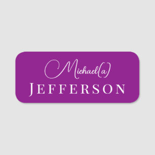 Fashion Trendy Violet Purple: Elegant Professional Name Tag