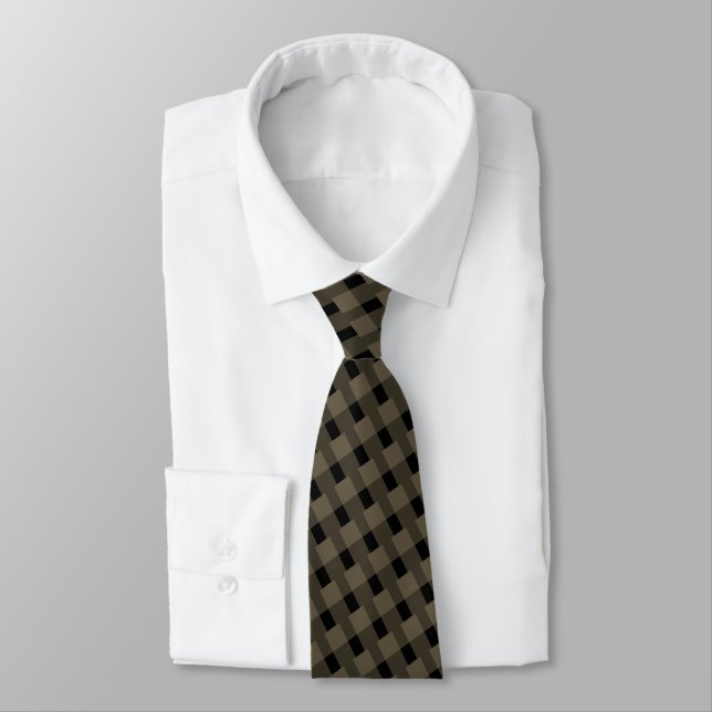Fashion Unique Art Checked Tie (Tied)