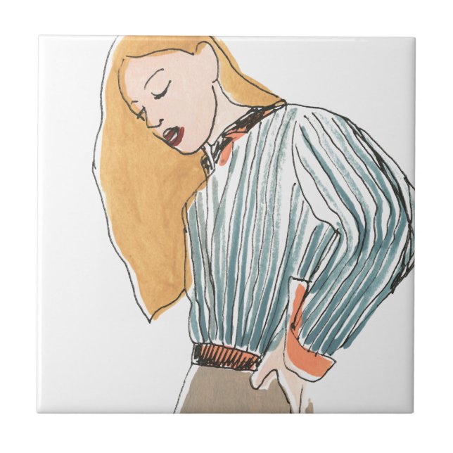 Fashion Vignette Ceramic Tile (Front)