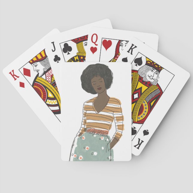 Fashion Vignette Portrait Playing Cards (Back)