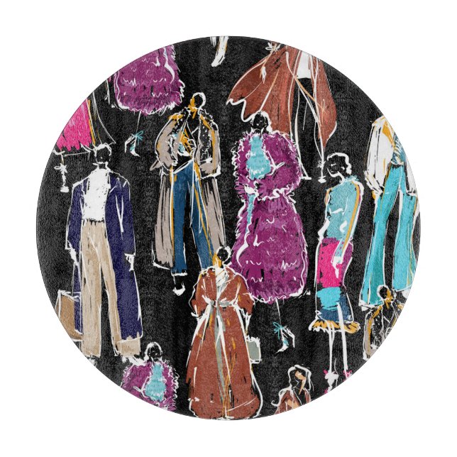 Fashion Winter Hand Drawn Sketch Cutting Board (Front)