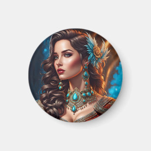 Fashion woman fine art magnet