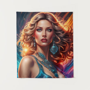 Fashion woman fine art tapestry