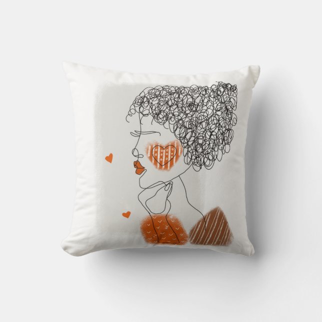 Fashion Woman: Graphic Black Lines Cushion (Front)
