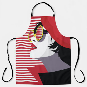 Fashion woman in style pop art. apron