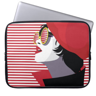 Fashion woman in style pop art. laptop sleeve