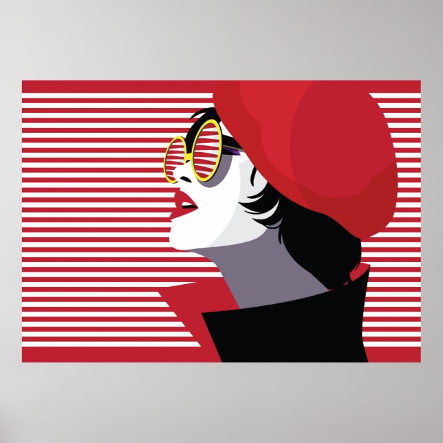 Fashion woman in style pop art. poster (Front)