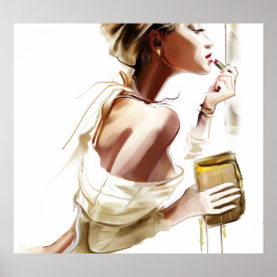Fashion Woman: Stylish Contemporary Portrait. Poster