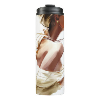 Fashion Woman: Stylish Contemporary Portrait. Thermal Tumbler