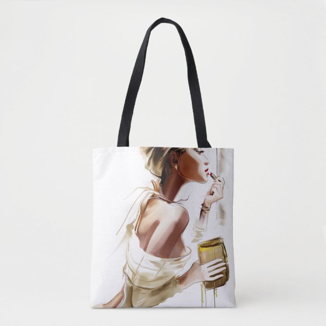 Fashion Woman: Stylish Contemporary Portrait. Tote Bag (Front)