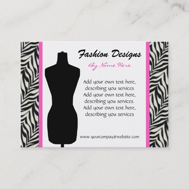 Fashion Zebra Print Business Card (Front)