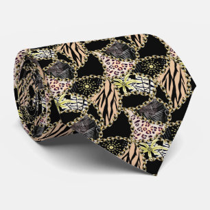 Fashionable, abstract, chains, tiger skin. tie
