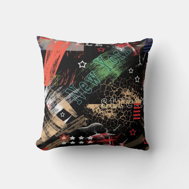 Fashionable abstract grunge cushion (Front)