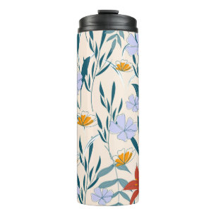 Fashionable abstract seamless background with colo thermal tumbler