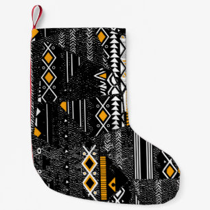 Fashionable and trendy collage seamless pattern w small christmas stocking