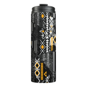 Fashionable and trendy  collage seamless pattern w thermal tumbler