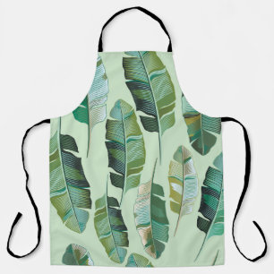 Fashionable Banana Plants Tropical Illustration Apron