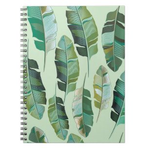 Fashionable Banana Plants Tropical Illustration Notebook