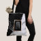 Fashionable Black White Marble Texture Monogram