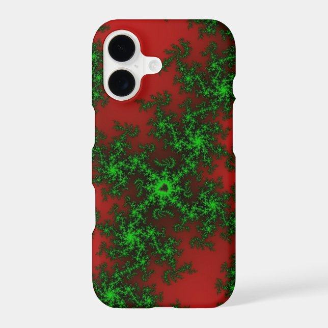 Fashionable case in red & green fractal style (Back)
