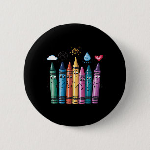 Fashionable Crayon Mood Colour Crayons Friyay Teac 6 Cm Round Badge