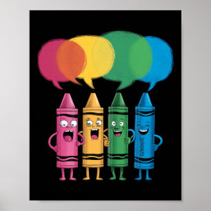 Fashionable Crayon Mood Colour Crayons Friyay Teac Poster