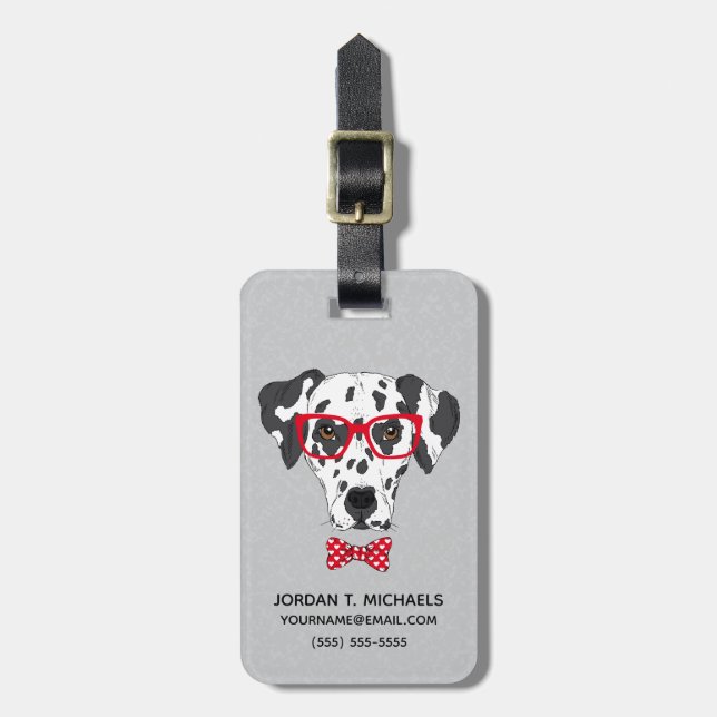 Fashionable Dalmatian | Add Your Name Luggage Tag (Front Vertical)