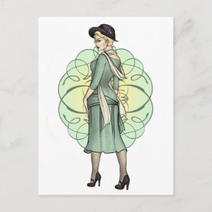 Fashionable Gangster - 1920s Pinup Postcard