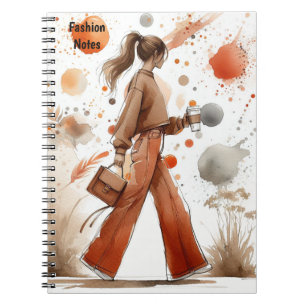 Fashionable Girl with Coffee Journal