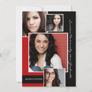 Fashionable Graduate Four Photo Announcement