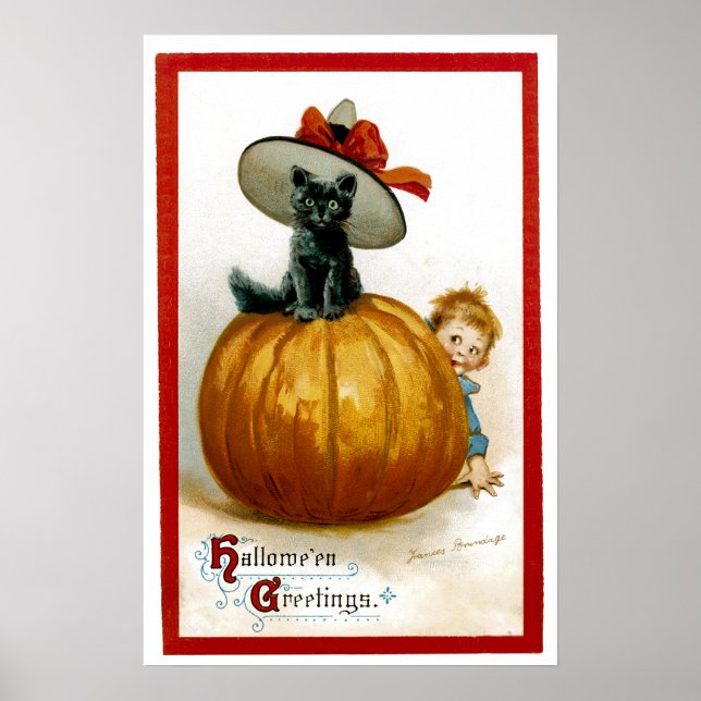 Fashionable Halloween Kitty Poster (Front)