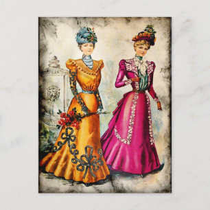 FASHIONABLE LADIES VINTAGE 92 POSTCARD