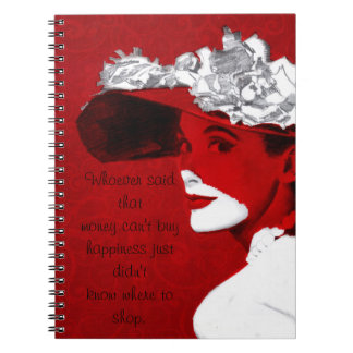 Fashionable Lady In Red Notebook