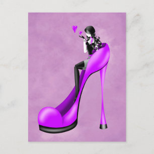 Fashionable Lady in Stiletto  Postcard