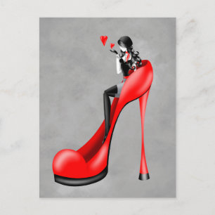 Fashionable Lady in Stiletto Postcard
